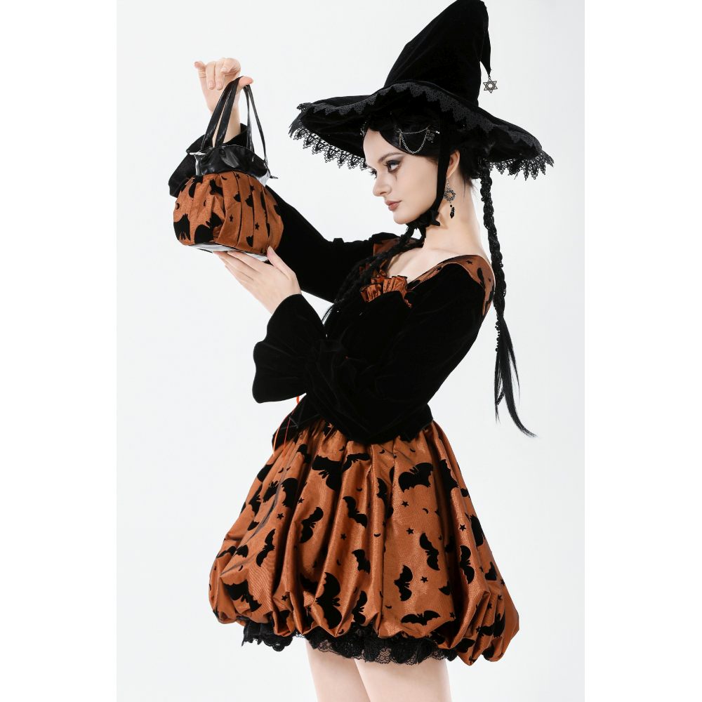 Dark in Love - Halloween Bat & PumpkinInspired Handtas - Oranje